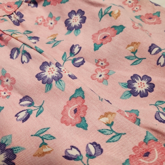 Vintage OshKosh B'gosh Pink Floral Denim Overalls w/ Bow Toddler Girl Size 6x - Picture 5 of 11